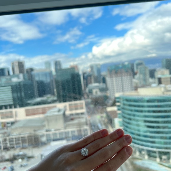 Diamond Floral Engagement Ring - Picture 2 of 5